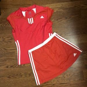 Adidas Red & White Tennis Set S/Xs